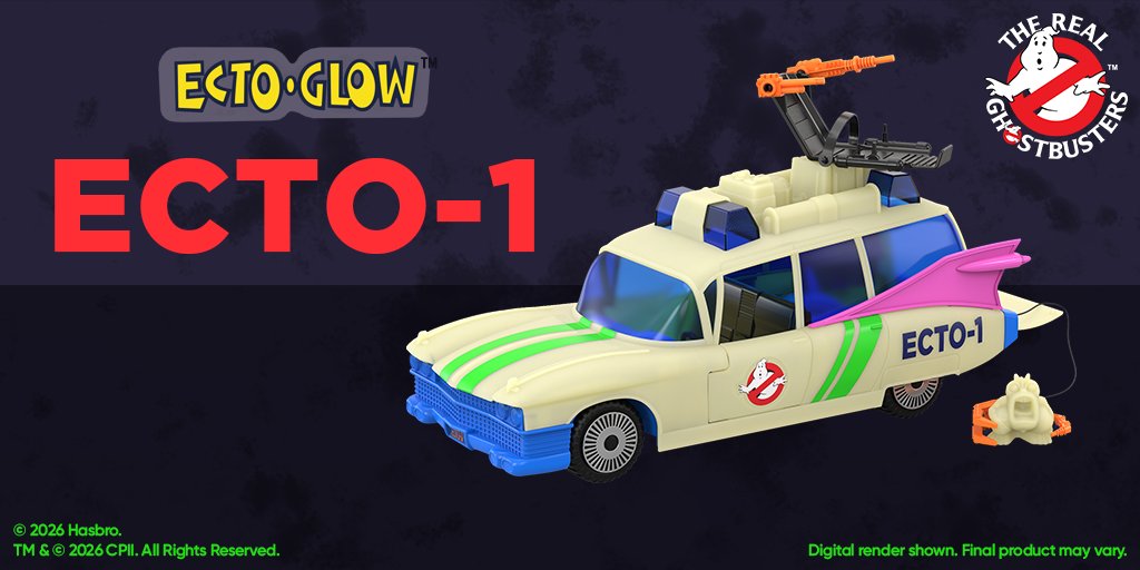 HasbroPulse's tweet image. Bustin’ makes us glow! #IYKYK
The Real #Ghostbusters Ecto-Glow #Ecto1 is now available for pre-order, only on #HasbroPulse.
Retro thrills, glow-in-the-dark chills.
🔗: go.hasb.ro/ShopGHB