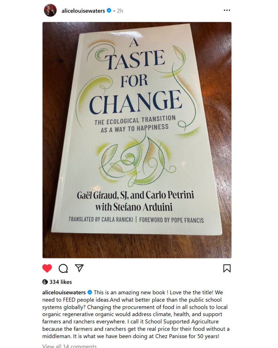 CKummer's tweet image. Honored to be in the best possible company with @AliceWaters on the new book by Carlo Petrini, founder of @SlowFoodHQ! Everyone who cares about food and food systems should read it.