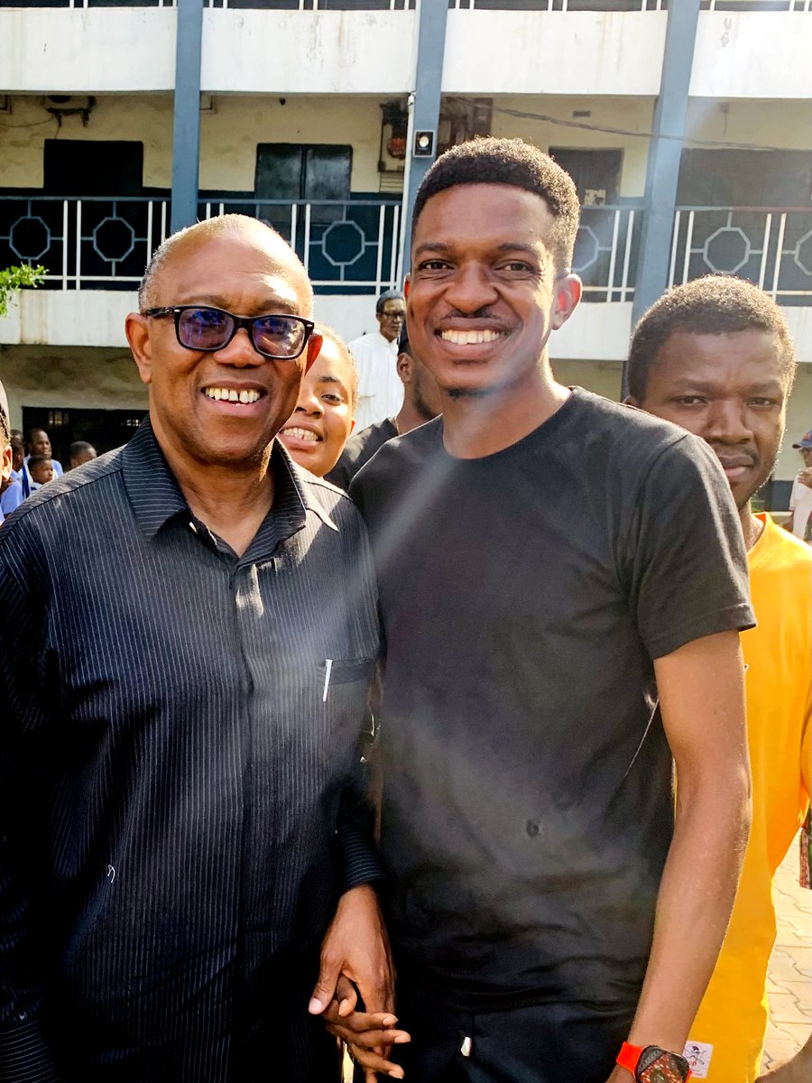 I'm surely going to frame these pictures 🥺🔥
H.E Peter Obi visited my PPA which happend to be his Alma mater. 

He gave some donations and granted interviews. 

I took these pictures with him and I would be back in 2027....