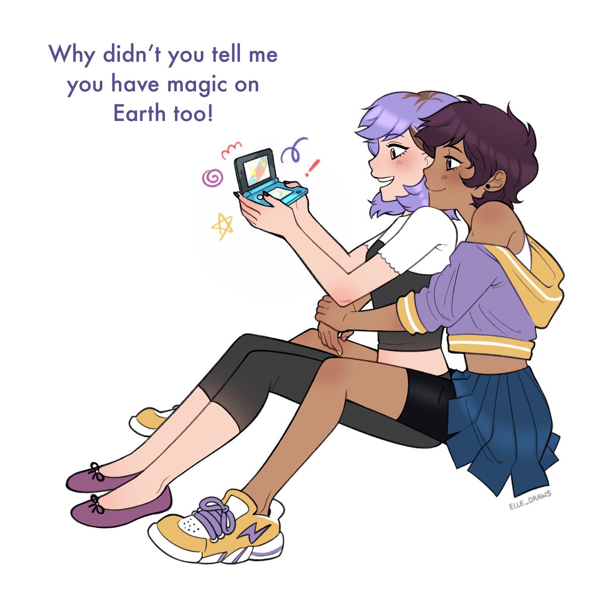 Elle_draws's tweet image. Luz and Amity play videogames 🎮✨ #Lumity #TheOwlHouse #TOH #Luz #Amity #fanart