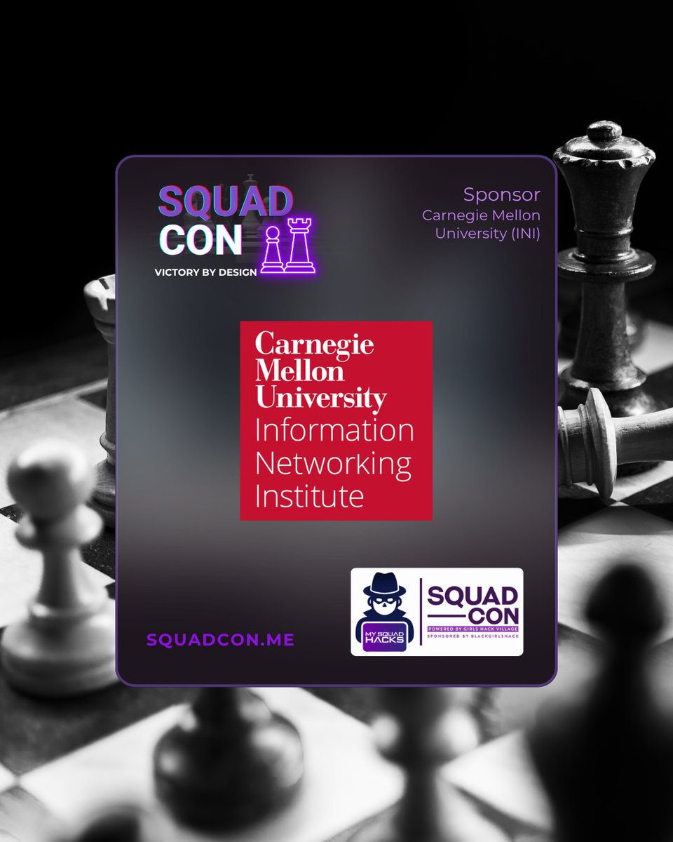 We’re excited to welcome @CMUINI as a SquadCon sponsor! From wired networks to IoT, they’ve been preparing the next generation of leaders in cyber for over 30 years.
🎟️ SquadCon ’25 → bgh.mobi/sctix
#SquadCon25 #victorybydesign