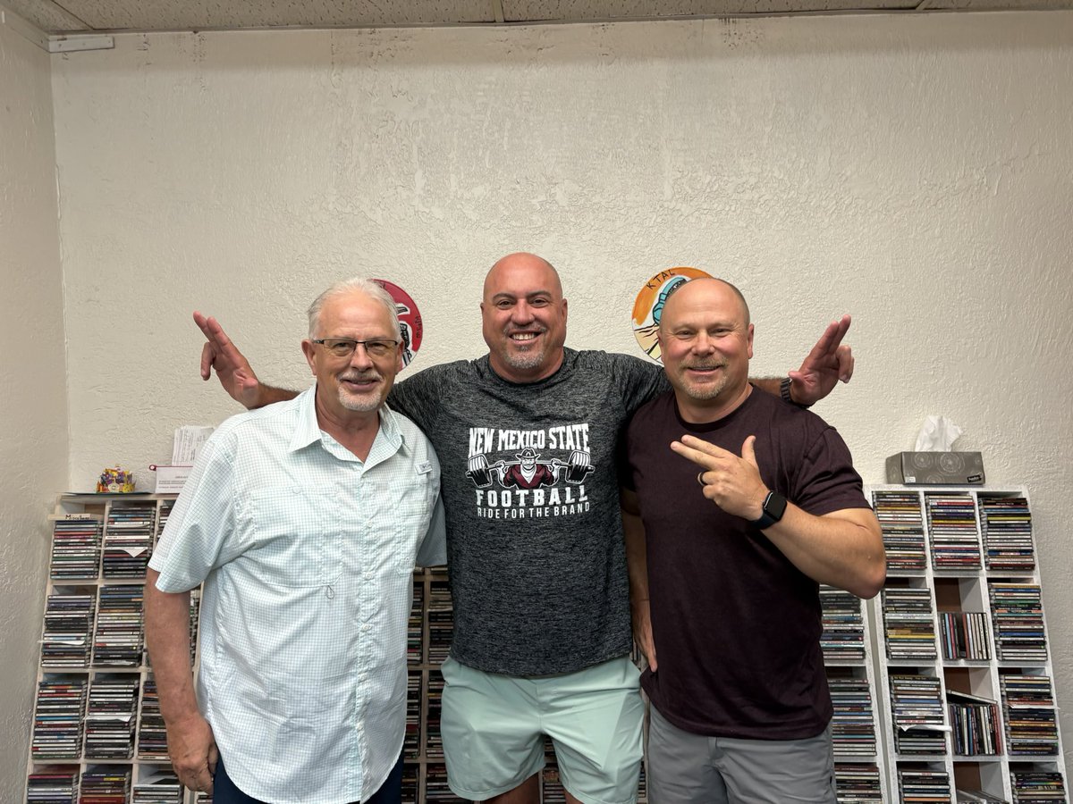Coach_TSanchez's tweet image. Great talking @NMStateFootball this morning on KTAL 101.5 with Brian Cox @SportsAccessry & Mike O’Larey. #RideForTheBrand #AggieUp