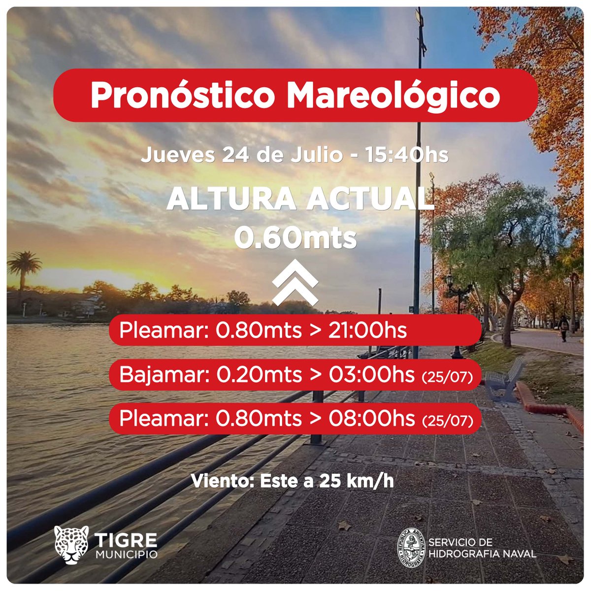 AlertaTigre (@alertatigre) on Twitter photo Servicio de Hidrografía Naval informa: Pronóstico Mareológico en <a href="/MunicipioTigre/">Municipio de Tigre</a>
Dudas, consulta, emergencias?
☎️ 103
☎️ 5288-3411
#DCTigre #COT Servicio de Hidrografía Naval informa: Pronóstico Mareológico en <a href="/MunicipioTigre/">Municipio de Tigre</a>
Dudas, consulta, emergencias?
☎️ 103
☎️ 5288-3411
#DCTigre #COT