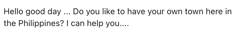 _TomHoward's tweet image. Whoa the quality of LinkedIn spam has gotten way better!
I've always wanted my own town!