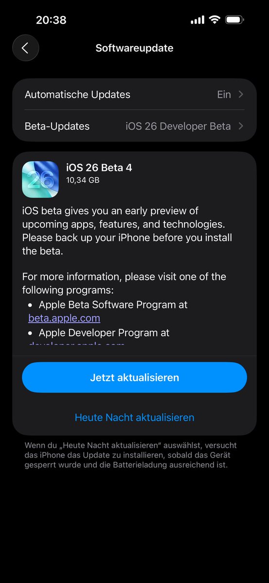 MaxJmb's tweet image. iOS 26 Beta 4 just got a re-release!