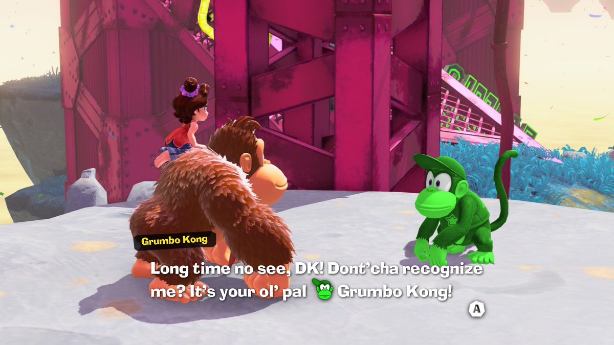 AKoolKoopa's tweet image. Anyone else catch THIS deep cut character in DK Bananza 👀