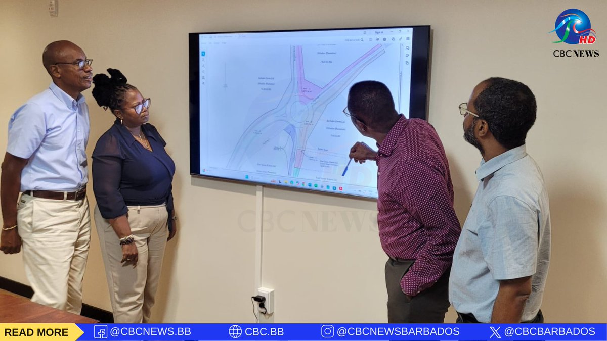 CBCBARBADOS's tweet image. Construction of a roundabout at the accident-prone Windsor/Brighton junction will begin before the year ends. This was announced during a Ministry of Transport and Works (MTW) press conference this morning.

Photos: Patrick Murray 
#CBCNewsBarbados