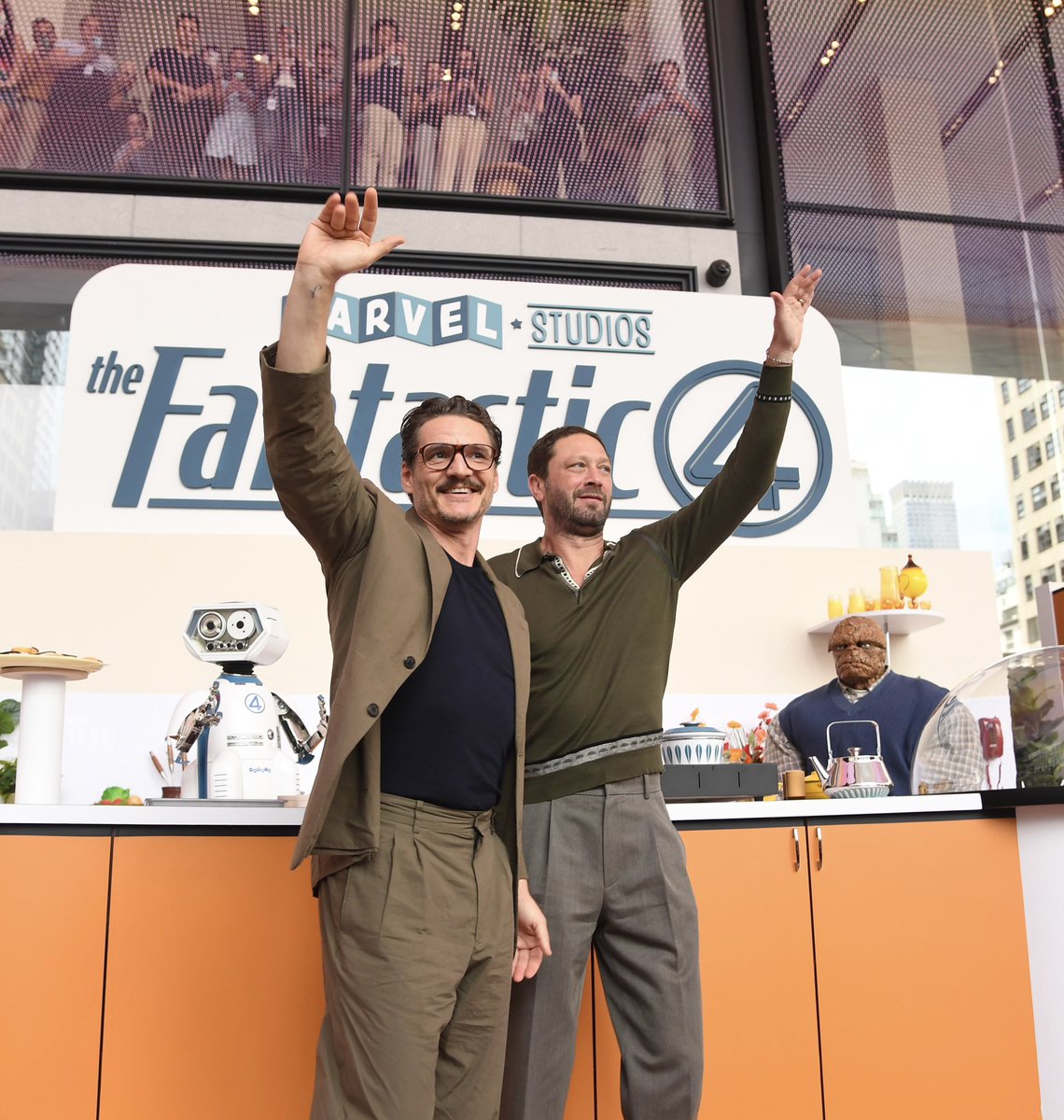 pascalarchive's tweet image. Pedro Pascal and Ebon Moss-Bachrach at ‘THE FANTASTIC FOUR: FIRST STEPS’ Celebratory event in New York City