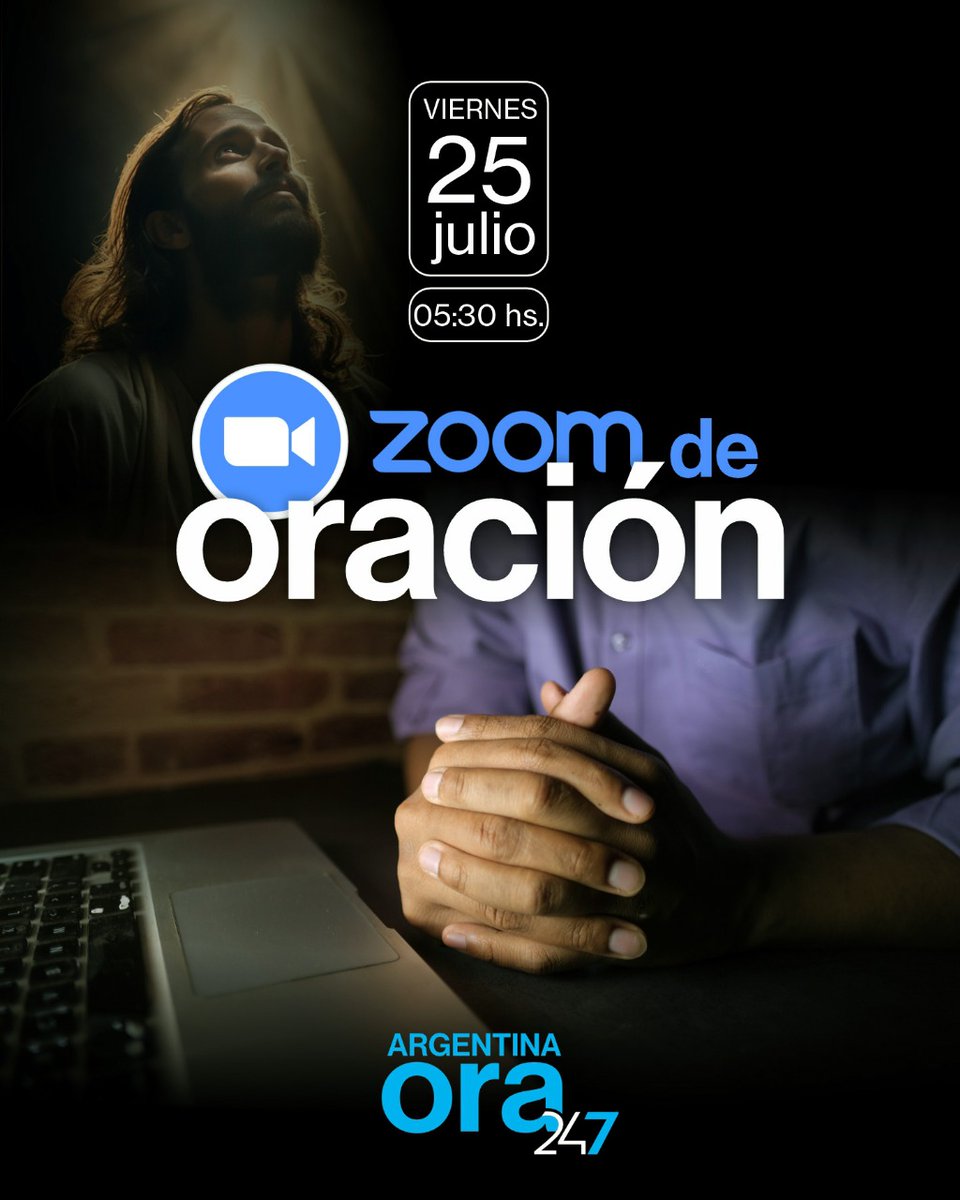 Todos unidos en el movimiento de oración Argentina Ora247.

🙏🏼 ¡Cada miembro de iglesia involucrado en la oración! 

"Debéis trabajar por las almas con mucha oración, porque este es el único método por el cual podéis alcanzar los corazones" Ev P. 251.

📲Nos vemos el 25 de julio