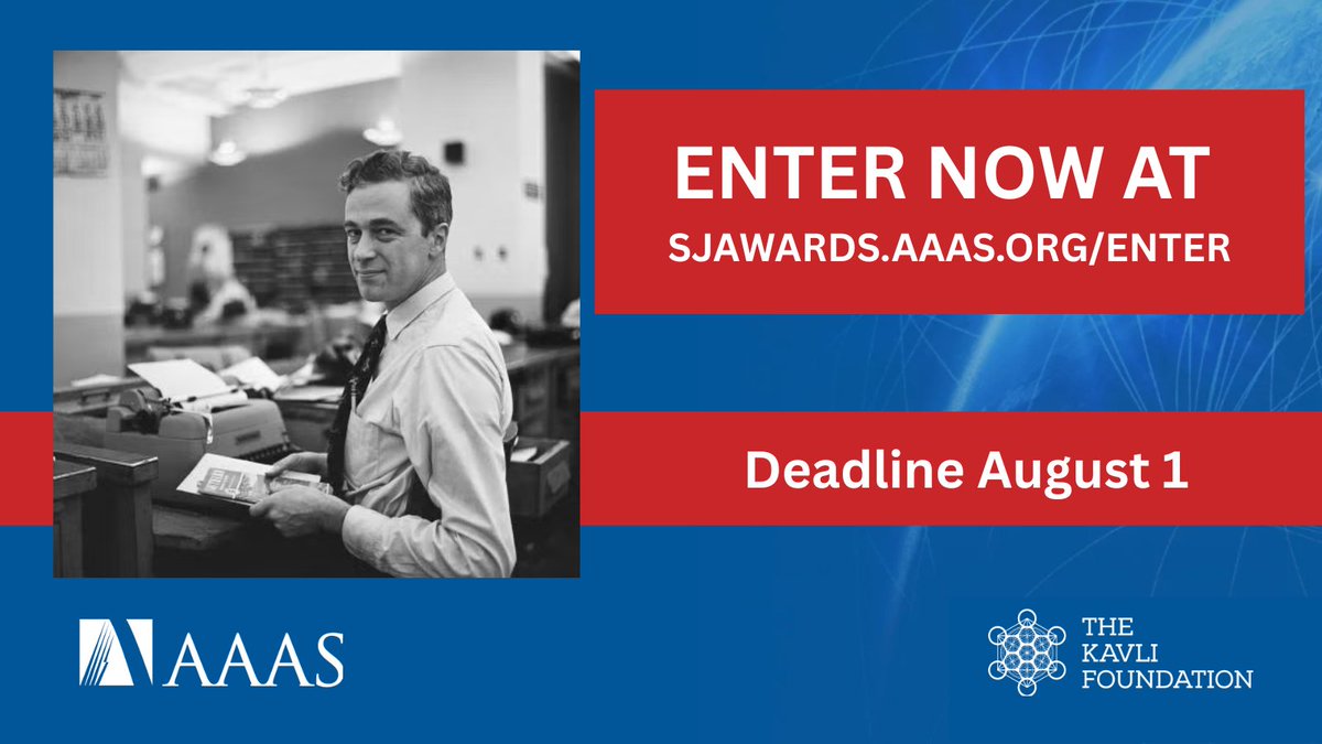 AAAS Kavli Awards (@aaaskavli) on Twitter photo Walter Sullivan, veteran <a href="/nytimes/">The New York Times</a> science writer, was honored 5 times by the AAAS Science Journalism Award program (1959, 1962, 1963, 1968 and 1972). Today journalists can submit until they win 3 times. Learn more about AAAS Kavli Laureates, and enter at sjawards.aaas.org/enter. Walter Sullivan, veteran <a href="/nytimes/">The New York Times</a> science writer, was honored 5 times by the AAAS Science Journalism Award program (1959, 1962, 1963, 1968 and 1972). Today journalists can submit until they win 3 times. Learn more about AAAS Kavli Laureates, and enter at sjawards.aaas.org/enter.