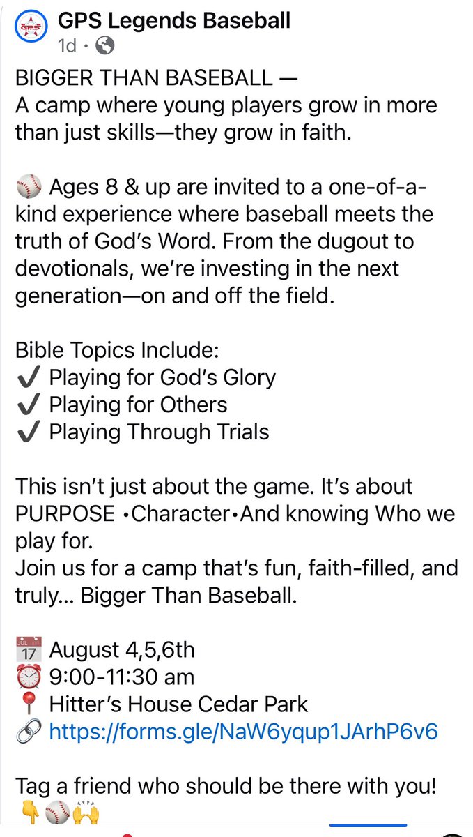 TXTwelveCapCity's tweet photo. A great opportunity to sharpen your baseball skills &amp; faith! More info below. Register today. 🙏🏼⚾️ @MarucciCPTX #Biggerthanbaseball 

https://t.co/HEUax9nQuu https://t.co/rOitu7ROYF