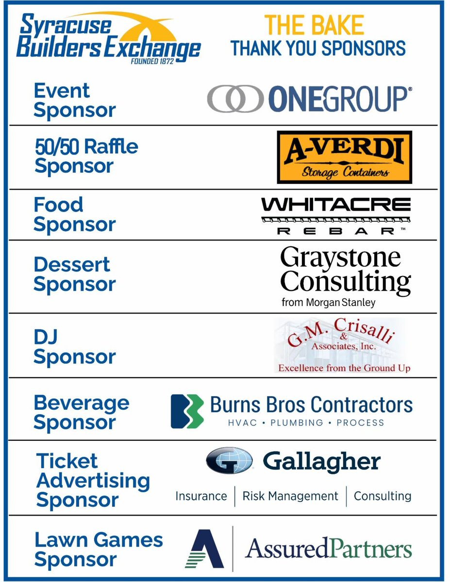 Thank you to this year's sponsors!