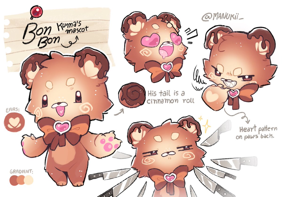 Hey vtubers far and wide, I wanna see your mascots!! 
Show off those cuties and feel free to tell me a little about them/ their personality

I’ll go first! This is BonBon my kaffe’s mascot, and he is a mischievous and devious lil guy with a shit eating grin

Art by Manukii 🧡🧡🧡