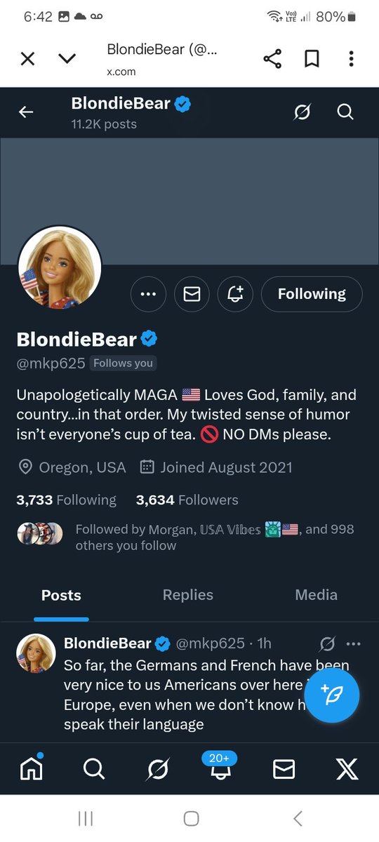 Who's got a follow for two fantastic accounts 
<a href="/Tazminator23/">🇺🇲🩸TAZ I AM🩸🇺🇲 DMs=BLOCKED</a> 
<a href="/mkp625/">BlondieBear</a> 
Both follow back both interact