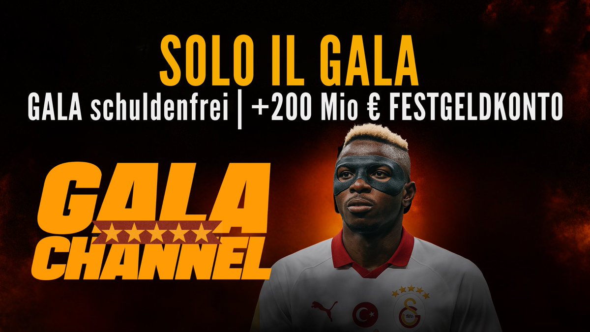 📺 Galatasaray schuldenfrei und 200 Mio € auf dem Festgeldkonto 

⏰ 22:30 Uhr

📍 YouTube
👉 youtube.com/live/u-rsaJXmu… 

📍 Twitch
👉 Twitch.tv/galachennel