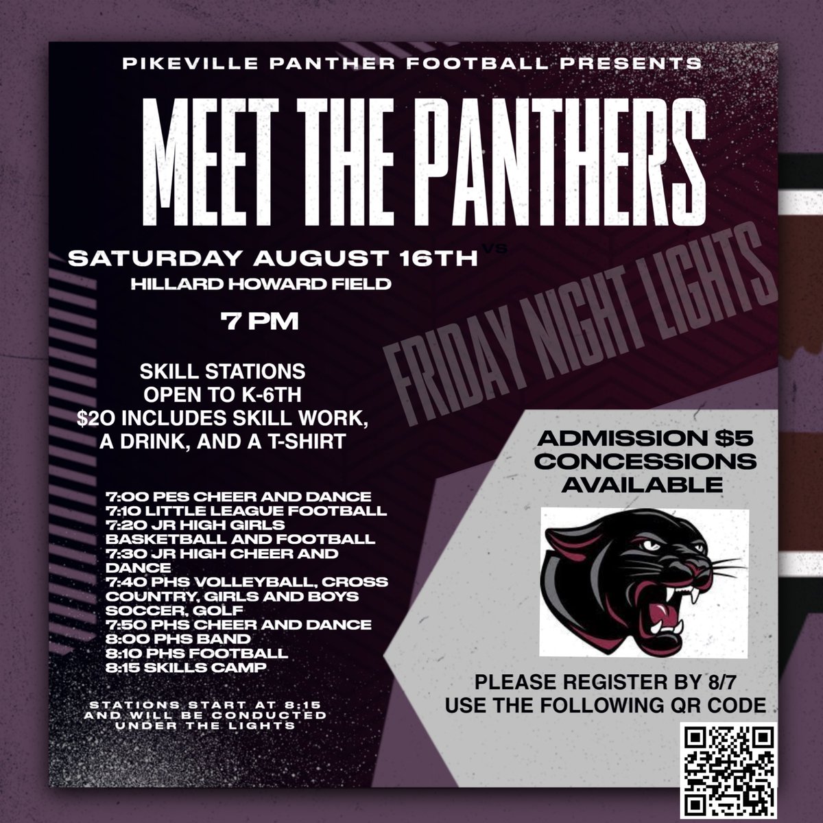 PikevilleHSFB's tweet image. Mark your calendars! It’s time to Meet the Panthers!
Use the link below to register for the K-6 Skills Camp:
forms.gle/ZELMYDtjEcyoUb…