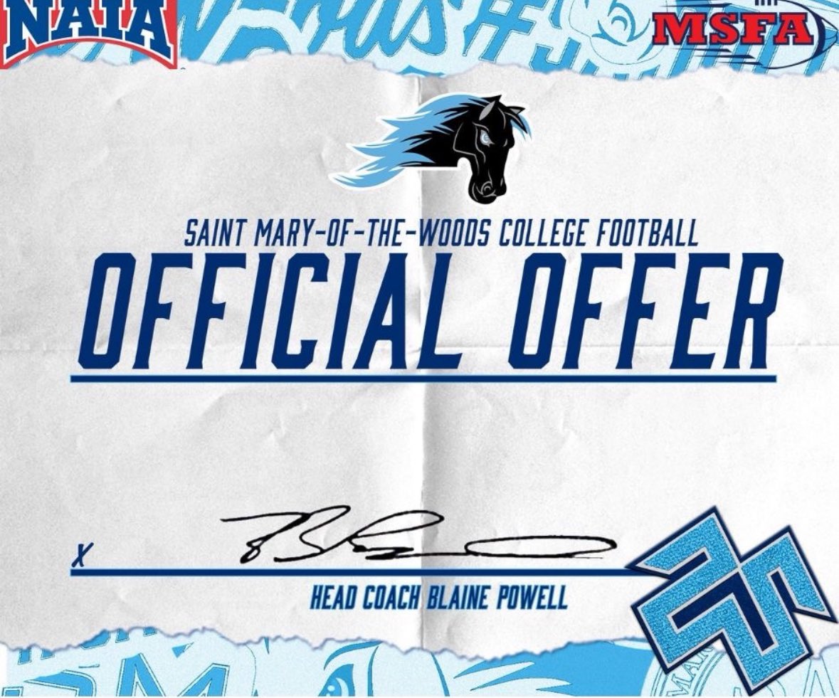 Keegan Brown (@keegan_brown26) on Twitter photo After a great conversation with <a href="/CoachRegionDL/">Region Hendricks</a> I am beyond blessed to have my first offer from <a href="/SMWCFB/">Saint Mary-of-the-Woods College Football</a>
“There is no such thing as pressure only opportunity”
<a href="/Wishbone_Hero/">Travis Nolting</a>
<a href="/OL_Coach_Giufre/">Frank Giufre</a> After a great conversation with <a href="/CoachRegionDL/">Region Hendricks</a> I am beyond blessed to have my first offer from <a href="/SMWCFB/">Saint Mary-of-the-Woods College Football</a>
“There is no such thing as pressure only opportunity”
<a href="/Wishbone_Hero/">Travis Nolting</a>
<a href="/OL_Coach_Giufre/">Frank Giufre</a>