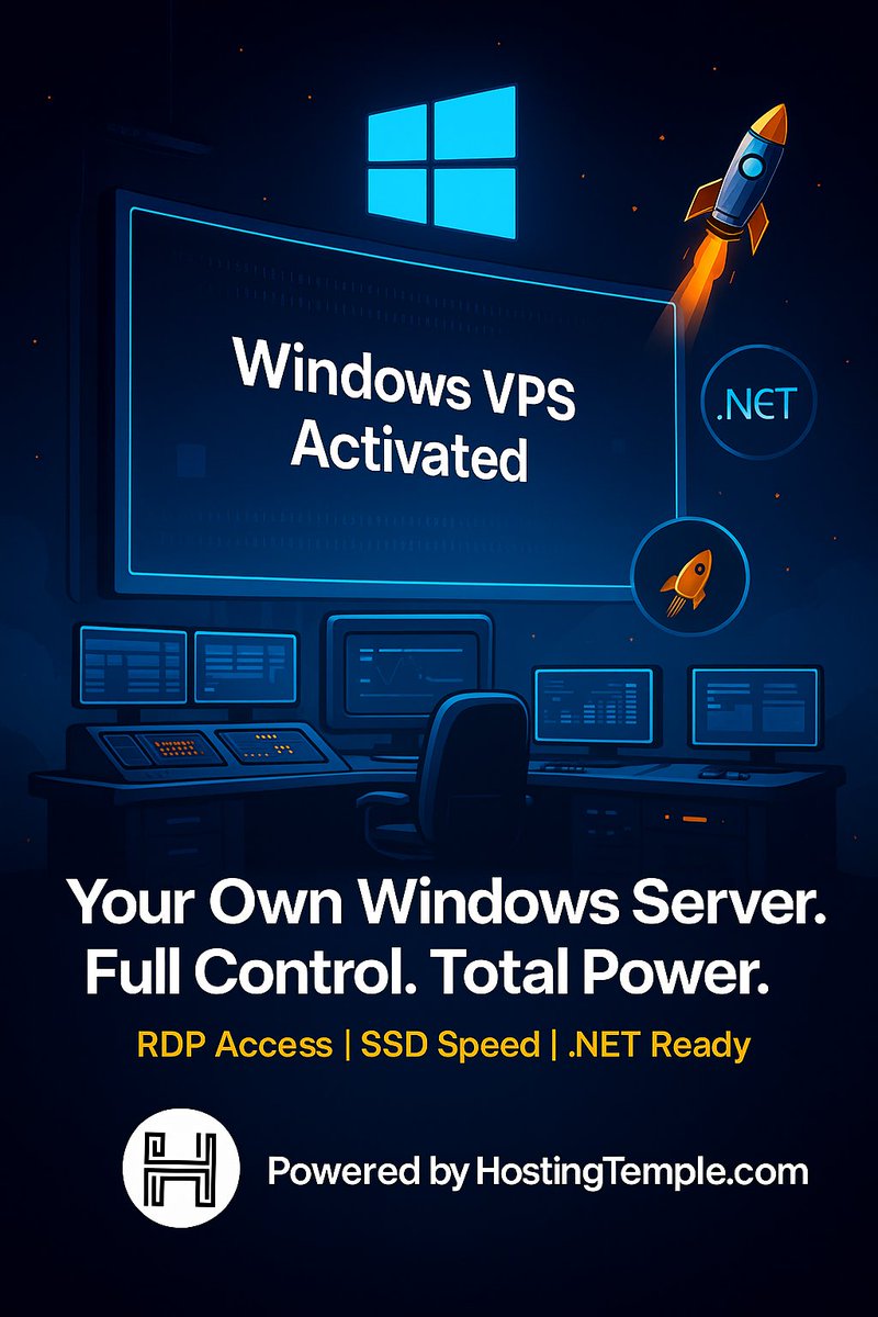 hosting_temple's tweet image. 🚀 Windows VPS Hosting – Power, Control & Speed in One!
hostingtemple.com/windowsvps
Unleash true performance with HostingTemple’s Windows VPS.
✅ Full RDP Access
✅ .NET + MSSQL Ready
✅ Blazing SSD Power
It’s not just hosting… it’s a thunderstorm! 🌩️
#WindowsVPS #RDPHosting