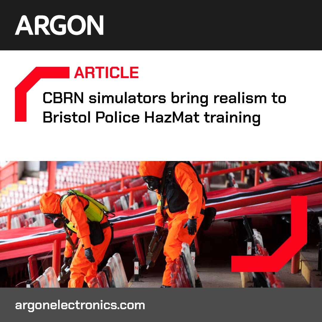 Argon's range of #CBRN response training simulators has received high praise from the #Police National CBRN Centre, following a recent chemical weapon threat #HazMat training exercise in Bristol👉  loom.ly/NGXpXnM 

#PoliceNationalCBRNcentre #CBRNtraining #BristolPolice