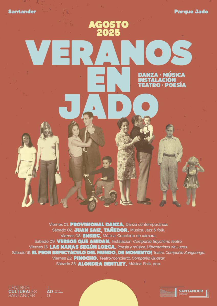 masdearte's tweet image. Danza contemporánea, jazz y folk, versos que anidan, nanas según Lorca...
@CulturaSantan estrena programación cultural, los fines de semana de agosto, en el Parque de Jado de Santander. Todos los públicos son convocados: tinyurl.com/39kzaxwy
#Fuerademenú