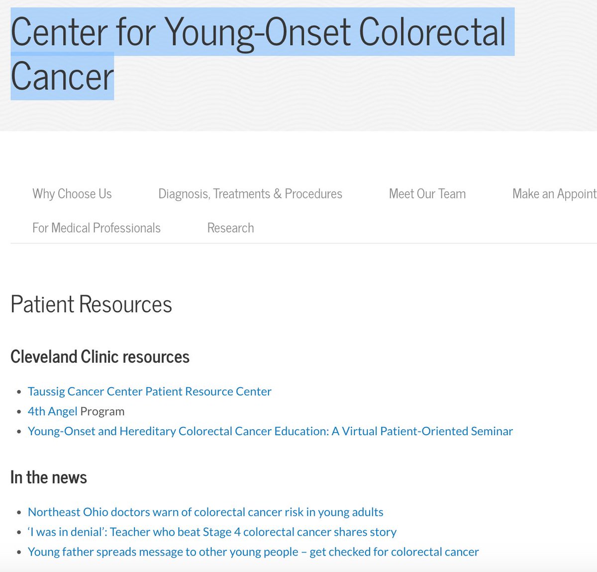 fireflyann's tweet image. Really impressed by the Resources from the @ClevelandClinic Center for Young-Onset Colorectal Cancer - for patients and their family members
@DavidLiskaMD @smitha42
my.clevelandclinic.org/departments/di…
@CancerInsider
@FightCRC Colon Camp!