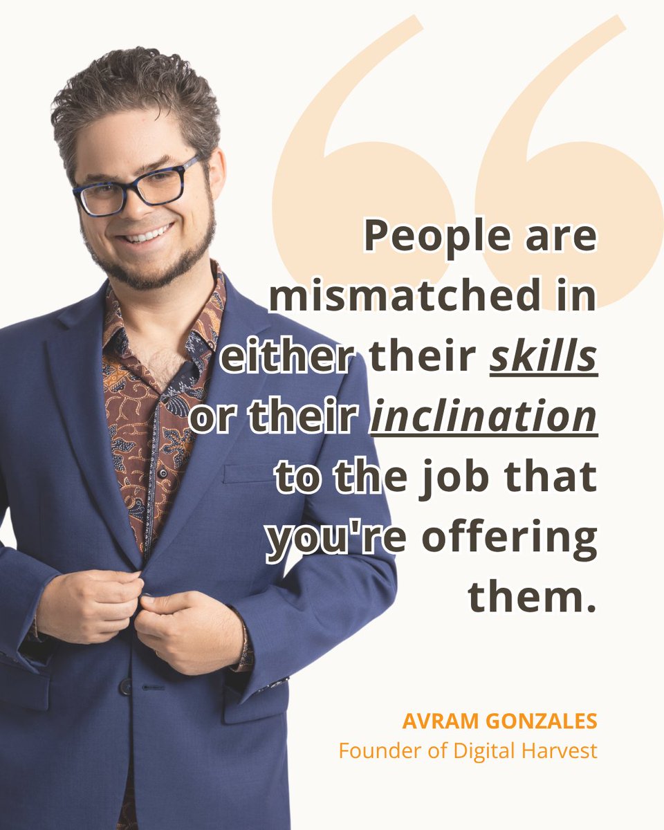 bblocksdigital's tweet photo. “People are mismatched in either their skills or their inclination to the job that you're offering them.” — Avram Gonzales
Skills ≠ staying power.
Use tests that reveal who actually fits the role long term.
#HiringTips #EmployeeTurnover #SmartHiring https://t.co/7jcz2CAdeb