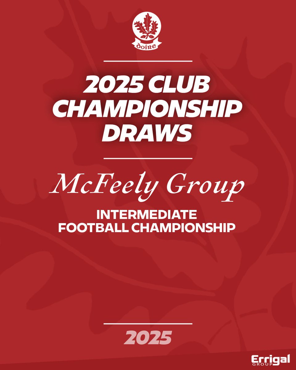 Doiregaa's tweet image. 🏐🇦🇹 The draw for the 2025 𝗠𝗰𝗙𝗲𝗲𝗹𝘆 𝗚𝗿𝗼𝘂𝗽 𝗜𝗻𝘁𝗲𝗿𝗺𝗲𝗱𝗶𝗮𝘁𝗲 𝗙𝗼𝗼𝘁𝗯𝗮𝗹𝗹 𝗖𝗵𝗮𝗺𝗽𝗶𝗼𝗻𝘀𝗵𝗶𝗽 has been made at Owenbeg this evening ⤵️