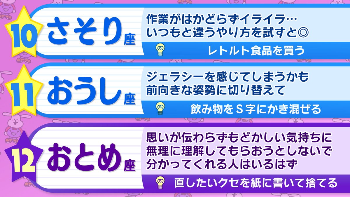 ohaasaofficial's tweet image. ─── ・ 。゚☆: *.☽ .* :☆゚. ────
きょうの運勢は❔
おは朝星占いランキング🔮
─── ・ 。゚☆: *.☽ .* :☆゚. ────
#おは朝
#占い