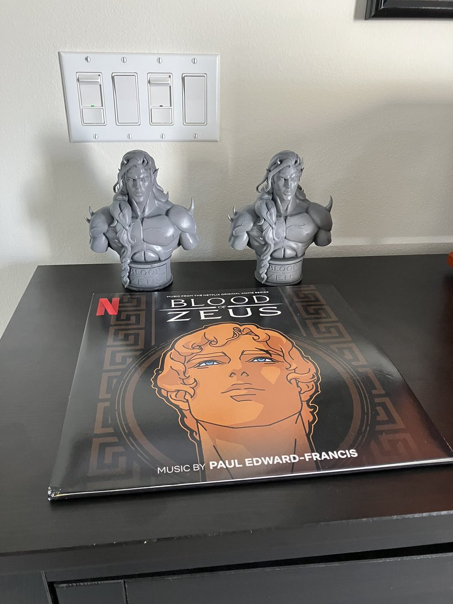 BloodofZeus's tweet image. A very cool update to our office! Thanks to BOZ Executive Producer Mike Hughes & his team for making these Seraphim busts. They will serve as a great tribute to one of our favorite characters! #BloodofZeus It will also make us think of @EliasToufexis which is always a good thing.