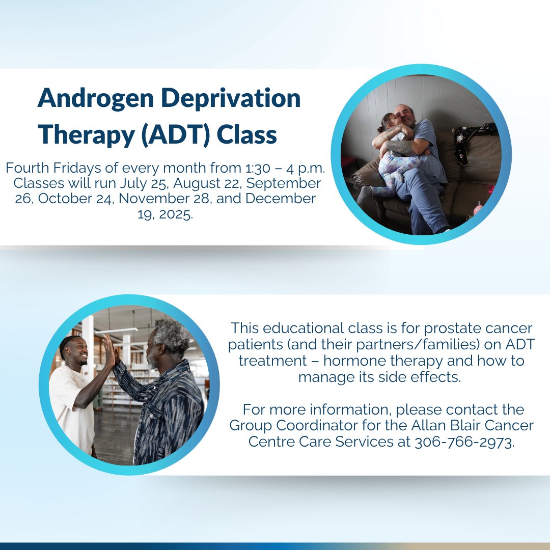 SaskCancer's tweet image. Dealing with ADT can be challenging. Our supportive care programs provide resources to manage side effects, emotional health, and overall well-being during treatment. Find the support you need with us. 🙌 1l.ink/BSRNCNK 

#CancerCare #SupportCare #ProstateCancerAwareness