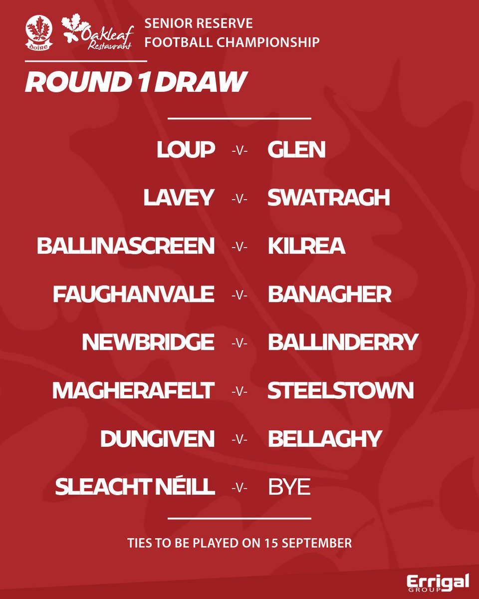 Doiregaa's tweet image. 🏐🇦🇹 The draw for the 2025 𝗢𝗮𝗸𝗹𝗲𝗮𝗳 𝗥𝗲𝘀𝘁𝗮𝘂𝗿𝗮𝗻𝘁 𝗦𝗲𝗻𝗶𝗼𝗿 𝗥𝗲𝘀𝗲𝗿𝘃𝗲 𝗙𝗼𝗼𝘁𝗯𝗮𝗹𝗹 𝗖𝗵𝗮𝗺𝗽𝗶𝗼𝗻𝘀𝗵𝗶𝗽 has been made at Owenbeg this evening ⤵️