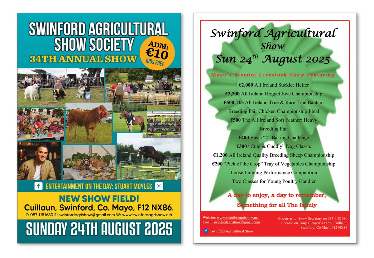 Swinford_Show's tweet image. Just over 4 weeks until this years show! Lots of classes to enter. Our show schedule is now on available our website. #Swinford #Agrishow swinfordagrishow.net/wp-content/upl…
