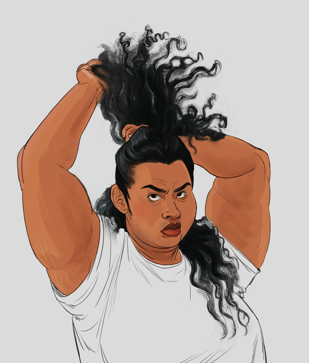 rubidgea's tweet image. Hair study since I'm usually a bit disappointed with how I draw and render hair
