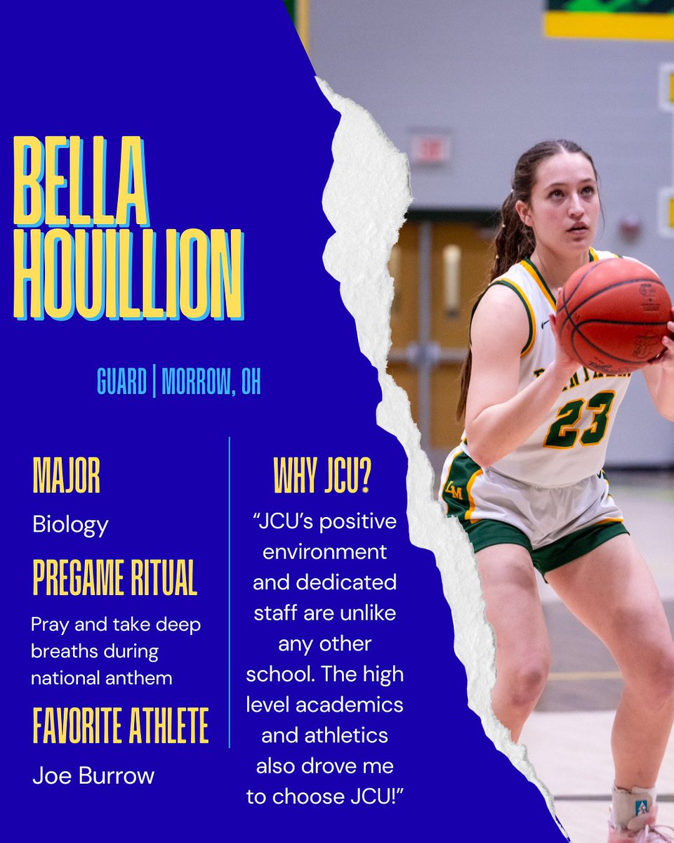 JCU_WBB's tweet image. Everyone welcome Bella Houillion (huge @JoeyB fan) to University Heights! We are excited to have you! 👩🏽🔬🏀🐅🏈 @bella_houillion @jcusports @JohnCarrollU