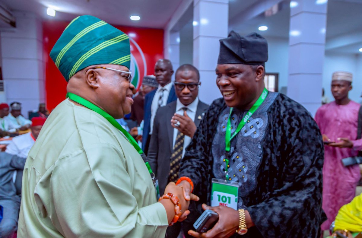 DukeOfOsun's tweet image. Governor Ademola Adeleke with other dignitaries at the 101st PDP NEC Meeting held at the National Secretariat, Wadata Plaza.
