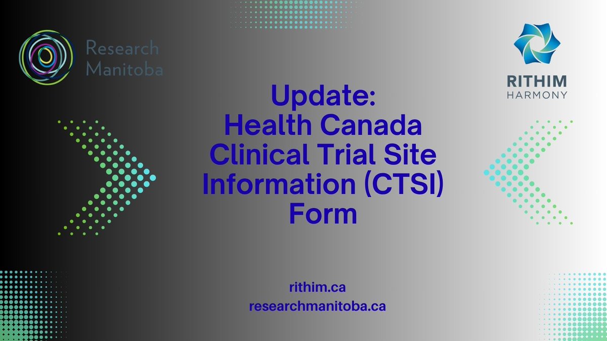 Research_MB's tweet photo. Submitting to Health Canada?
Your CTSI Form must now list CHIPER as your REB of record.
Ensure your form is updated for new studies and amendments. Lear more and apply:

🔗 https://t.co/61gSllWOUt

🔗 https://t.co/BddGm6psQg

#ClinicalTrials #CTSI #HealthCanada #ResearchManitoba #CHIPER #ManitobaResearch #REB
