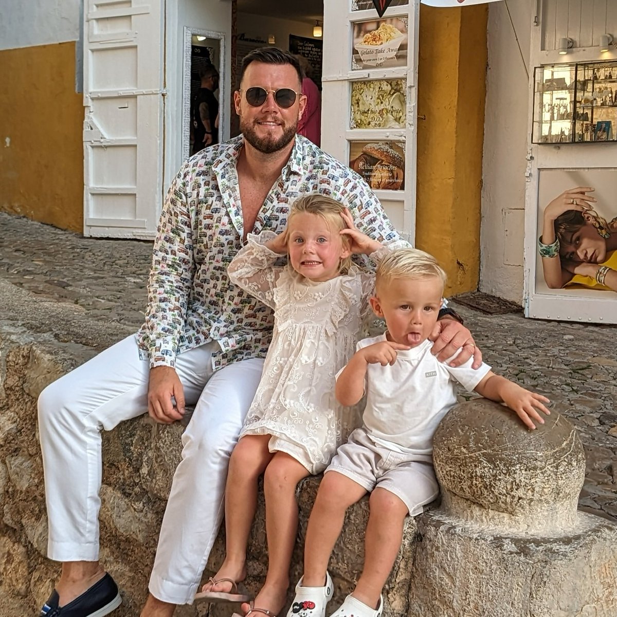 Ibiza 2025-2023
 
 Every year we come back to Ibiza old town for tapas and a mint chocolate ice cream on the way home and as a tradition and a family photo on the same wall  to see how big the kids are getting each year, oh and how older we are getting too 😂

Ibiza ❤️