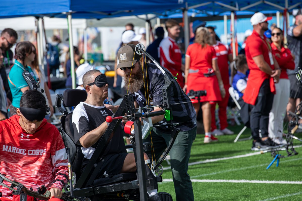 dodwarriorgames's tweet image. 🎯 Day 7 at #DWG2025 hit the mark—ARCHERY took center stage!
With every draw of the bow and release of the arrow, our Warriors showed what it means to focus through adversity and aim with purpose. 💪🏹
Precision, patience, and power—these athletes are LIMITLESS!