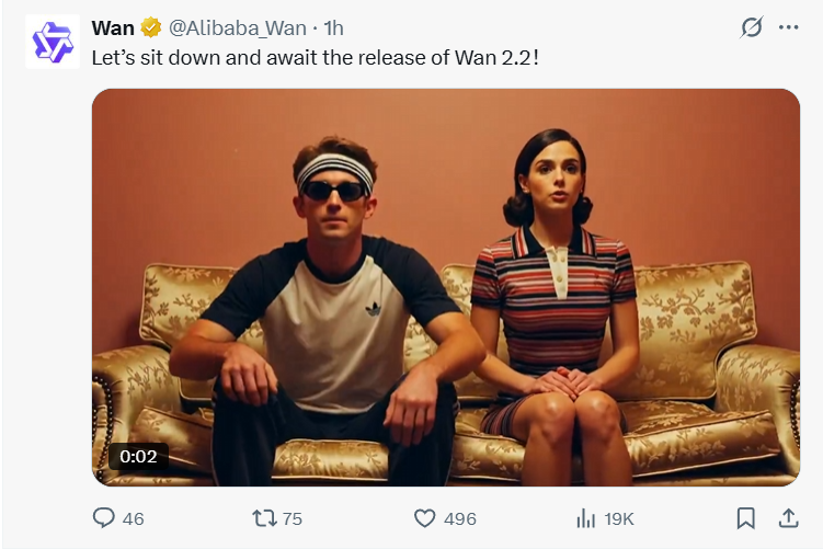 karminski3's tweet image. Wan 2.2 好像马上就要发了，期待一波这次更新相比于2.1的提升