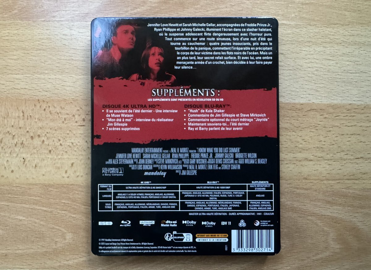 djcooky78's tweet image. Now watching: I Know What You Did Last Summer (1997). The 4K transfer looks superb with HDR and the Dolby Atmos sounds a lot better than the former DTS-HD MA 5.1 on Blu-ray. @RyanPhillippe #IKnowWhatYouDidLastSummer #IKWYDLS #horror #thriller #90s #90smovies