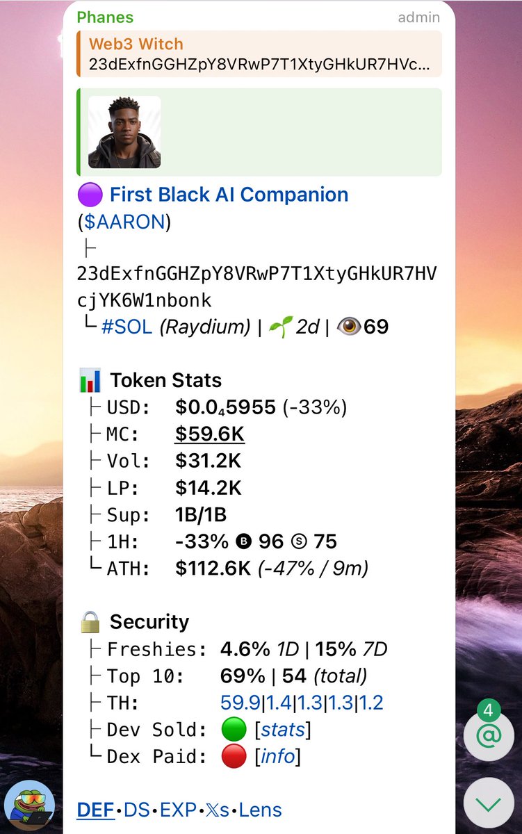 SHESSHA22's tweet image. $AARON just went live ⚡️
CA: 23dExfnGGHZpY8VRwP7T1XtyGHkUR7HVcjYK6W1nbonk
No presale. No mercy.
Built for chaos — fueled by believers.
Send it or regret it. 🚀

🔮 Join the alpha: t.me/Web3playss

#AARON #CryptoCA #BonkGems #DegenAlert #Solana #AlphaDrop