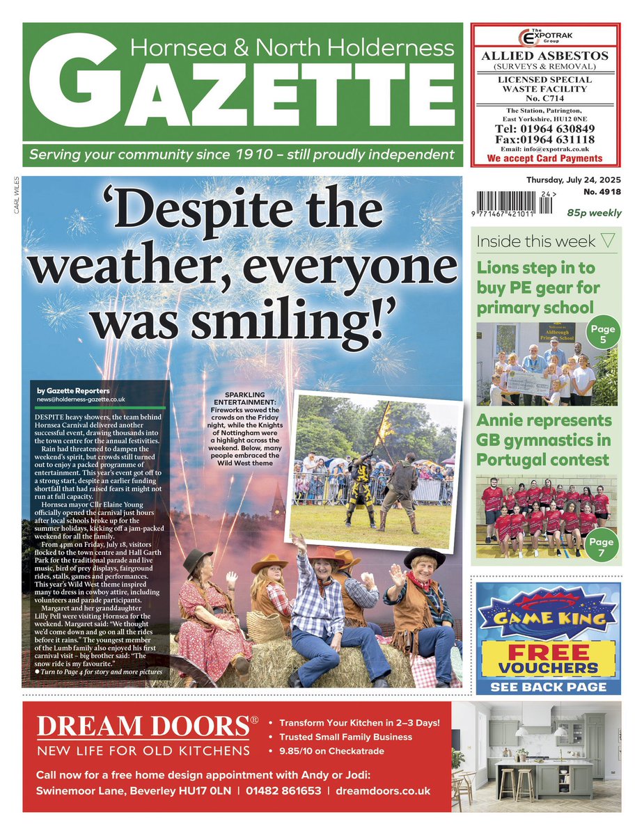 seaside1053's tweet image. Great LISTEN from @seaside1053 - Gazette @HoldernessNews is out - ‘hear all about it’ in our separate previews for North (103.5FM &104.4FM) & South (105.3FM) of #Holderness with Editor Sam @HawkEditorial at 11.30 #hornsea #EastYorkshire #holderness #Withernsea