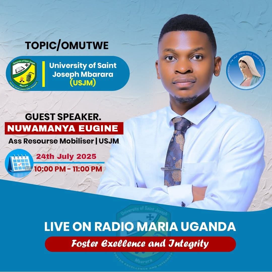 USJM_Official's tweet image. Happening Now| | 🎙
In the studios of @radiomariaug
Mr. Nuwamanya Eugine @eugine_ug
Our Ass. Resource Mobilizer
Frequency: 105.4FM
You can always join us online on the Radio Maria App.
KINDLY TUNE IN | | 𝐃𝐨𝐧'𝐭 𝐦𝐢𝐬𝐬