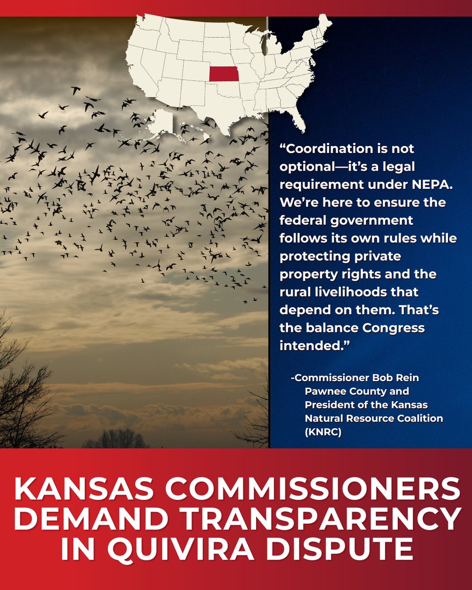ASL_Liberty's tweet image. Last week, five Kansas counties held a special coordination meeting with the agencies deciding whether to restrict the agricultural use of water in favor of a federal wildlife refuge. They questioned why the refuge was not maintaining the property in compliance with their…