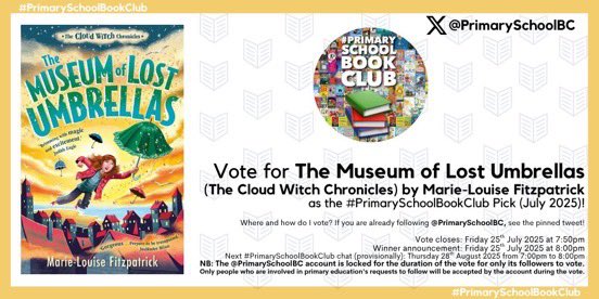 Marie-Louise Fitzpatrick (@marielouisefit1) on Twitter photo I'm so thrilled that The Museum of Lost Umbrellas has been included in the #PrimarySchoolBookClub July 2025 vote this evening and I’d love to have your VOTE for my book! ☂️🧙🏻♀️🐾🦜✨Head to <a href="/PrimarySchoolBC/">#PrimarySchoolBookClub</a> and vote for it using the pinned tweet! <a href="/FaberChildrens/">Faber Children's</a> <a href="/AliSewan/">Alice Swan 🇺🇦</a> I'm so thrilled that The Museum of Lost Umbrellas has been included in the #PrimarySchoolBookClub July 2025 vote this evening and I’d love to have your VOTE for my book! ☂️🧙🏻♀️🐾🦜✨Head to <a href="/PrimarySchoolBC/">#PrimarySchoolBookClub</a> and vote for it using the pinned tweet! <a href="/FaberChildrens/">Faber Children's</a> <a href="/AliSewan/">Alice Swan 🇺🇦</a>