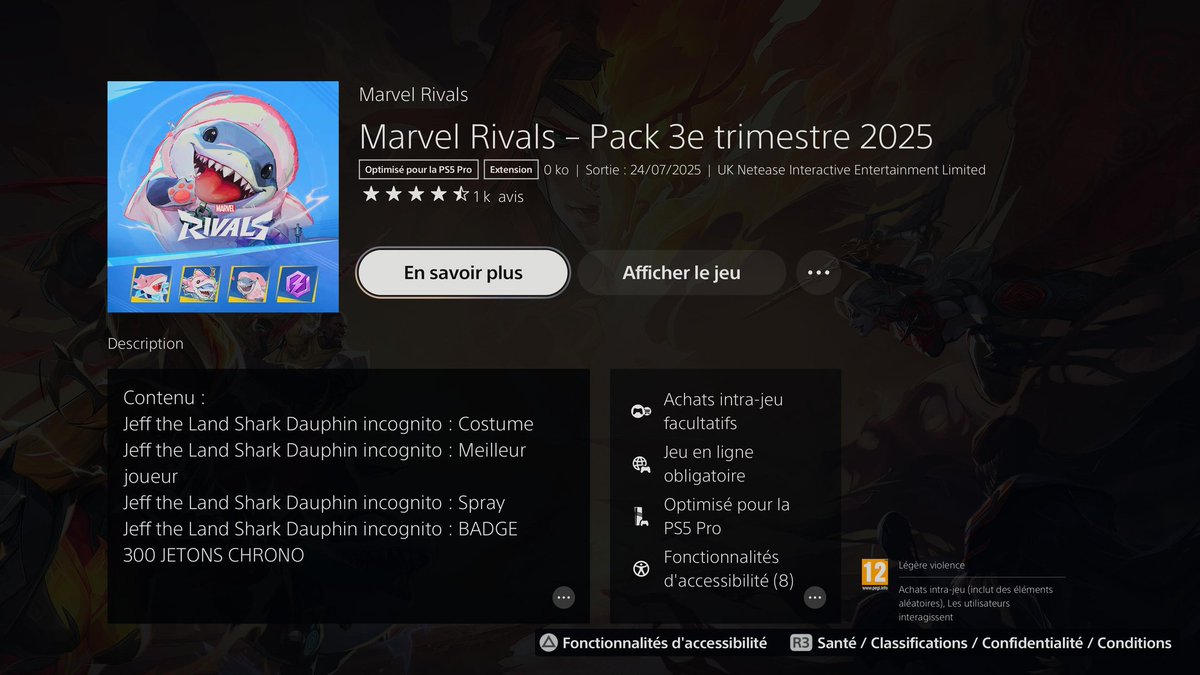 Inoshi_Bacon's tweet image. So @MarvelRivals you&apos;re giving this Jeff skin for free in the ps plus 
But giving nothing to people on PlayStation who farmed / payed for the skin ?

At least give back the money for the skin or a skin token thing 

I kinda feel scamed right now