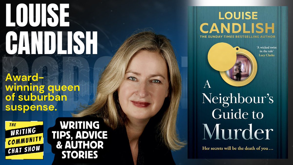 writing_show's tweet image. 🚨 LIVE this Friday at 8PM UK!
Join us for a very special interview with Louise Candlish, bestselling author of Our House, The Only Suspect, and her newest slow-burn thriller A Neighbour’s Guide to Murder.
We’re going live on YouTube, Facebook, and Twitter. It’s free to watch…