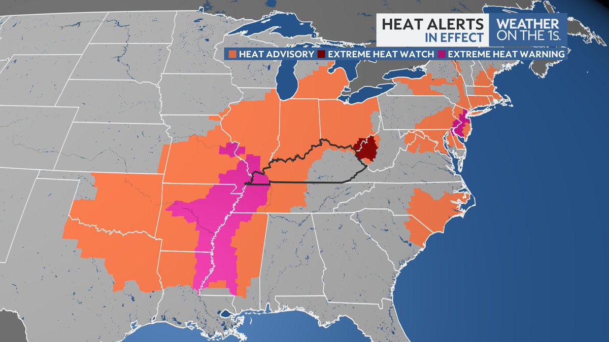 A lot of heat alerts out right now with no break in the pattern for a bit. Stay cool out there!