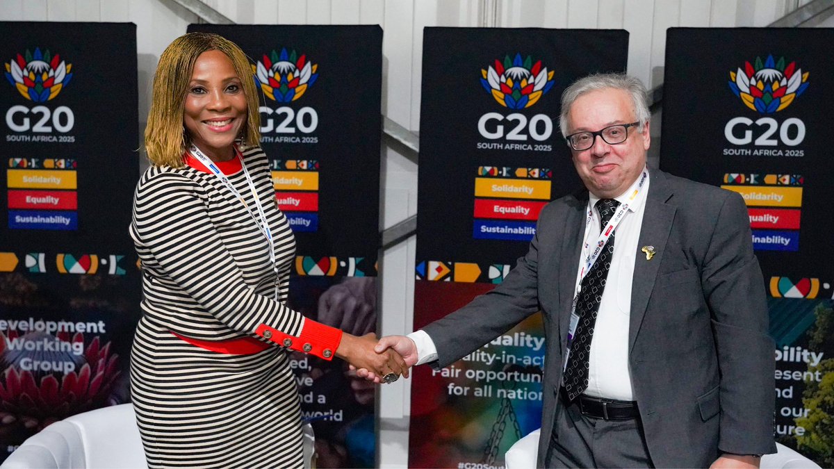 Ahunna Eziakonwa (@ahunnaeziakonwa) on Twitter photo On the eve of #g20dwg in Mpumalanga, I met with DDG Martin Seychell of <a href="/EU_Partnerships/">EU International Partnerships 🇪🇺</a> to discuss a powerful vision: aligning #EU’s resources, #AU’s leadership & <a href="/UNDP/">UN Development</a>’s presence across Africa to turn global commitments into real impact for people & planet.
#G20SouthAfrica On the eve of #g20dwg in Mpumalanga, I met with DDG Martin Seychell of <a href="/EU_Partnerships/">EU International Partnerships 🇪🇺</a> to discuss a powerful vision: aligning #EU’s resources, #AU’s leadership & <a href="/UNDP/">UN Development</a>’s presence across Africa to turn global commitments into real impact for people & planet.
#G20SouthAfrica
