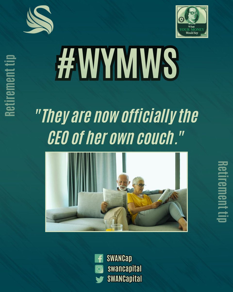 SWANCapital's tweet image. CEO of the Couch

👑 Rule your retirement kingdom with a comfy throne and a solid financial plan.
#QueenOfRetirement #BudgetBoss #FunFinance